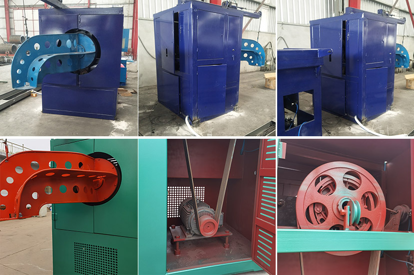 Elephant trunk wire take up machine